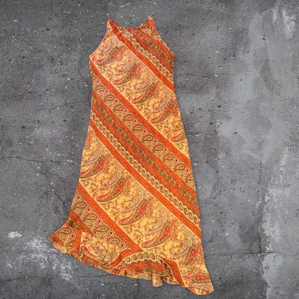 Boho Paisley Maxi Dress Hippie Cottagecore Fairycore Earthy Festival